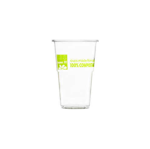 Compostable Plastic Cold Cup, 16 Oz, Clear/Green＿並行輸入品 Vegware Compostable PLA Slim Cold Cups 200ml - 7oz 1000 Pack